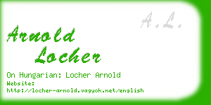 arnold locher business card